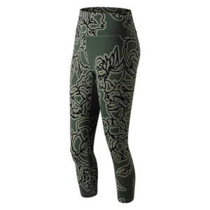 New Balance Printed High-rise Transform Crop Leggings, Green/Black,